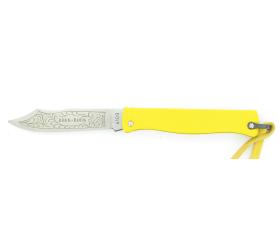 Douk Douk 160 Inox - Manche Acier couleur JAUNE - GAINE CUIR