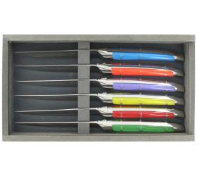 Laguiole moderne 6 Acryl Couleurs - coffret de 6 pièces