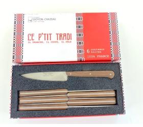 Coffret de 6 couteaux Le P'tit Tradi manche Noyer