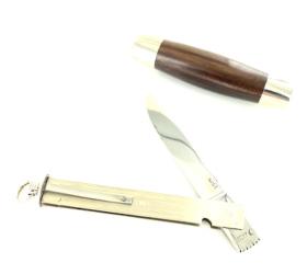 Remaud - couteau Tonneau Grand Modèle - Ebène de Macassar - mitres en maillechort