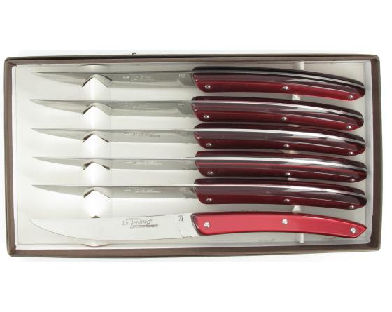 Coffret 6 couteaux Thiers manche plexi