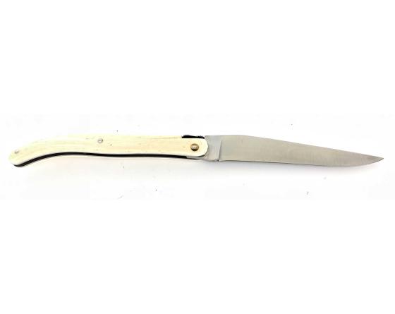 Couteau Laguiole Traditionnel 12 cm Guilloche avec Tire-Bouchon plein  manche en os