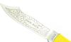 Douk Douk 160 Inox - Manche Acier couleur JAUNE - GAINE CUIR 3