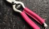 Sécateur de Jardin 18 cm - revêtement des branches en cuir FUSHIA