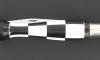 Nontron Virole n° 25 - Boule Damier - Manche  Ebène et Corian Blanc, insert Aluminium 3