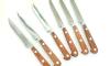 6 couteaux Steak droit droits 11 cm - Bois naturel palissandre  - Ref. 435