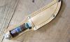SCOUT POIGNARD PETIT MODELE - RONDELLES DE CUIR - ACIER CARBONE 3