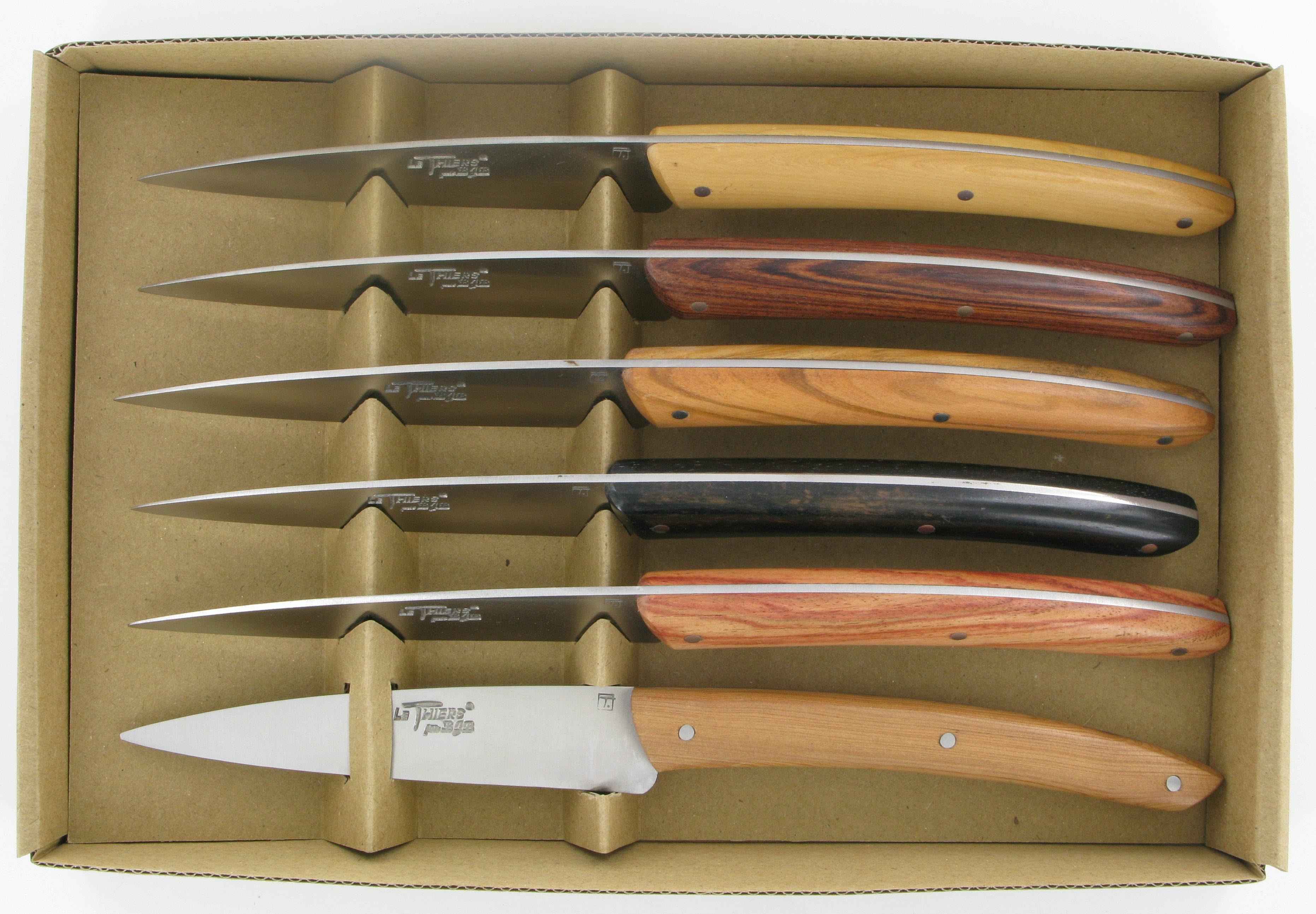 Couteau Douk Douk de table - 6 bois différents pour le manche